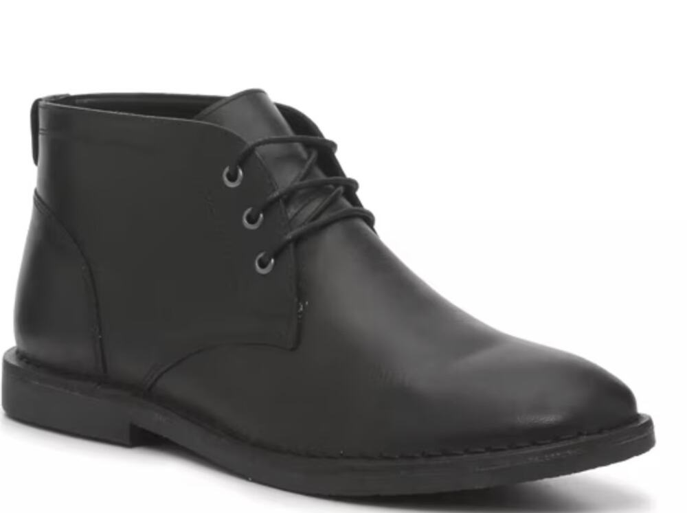 Crown Vintage Mens Casper Chukka Boots 10 Black Lace Up Oxford Leather